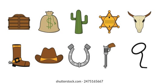 Wild West Icon Set Collection