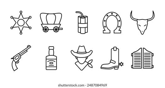 Wild West Icon Set Collection