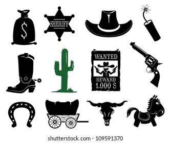 Wild west icons collection
