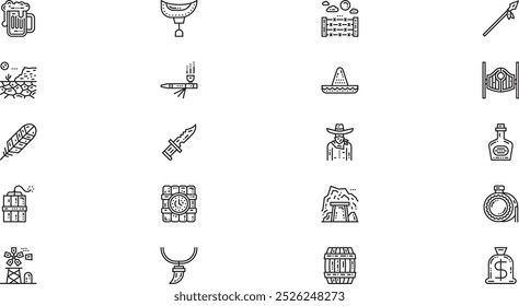 Wild west icons High-Quality Vector Icons Collection with Editable Stroke. Ideal for Professional and Creative Projects.