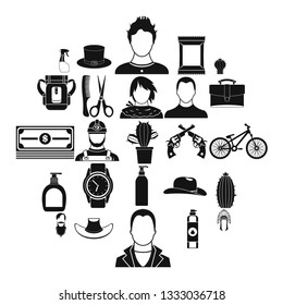 Wild west icons set. Simple set of 25 wild west vector icons for web isolated on white background