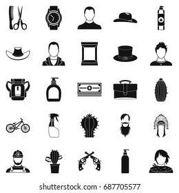 Wild west icons set. Simple set of 25 wild west vector icons for web isolated on white background