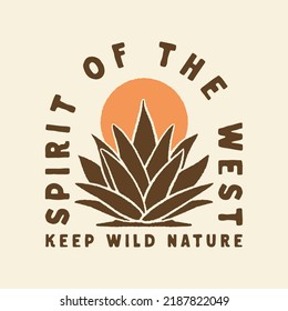 wild west illustration badge desert emblem graphic design logo vintage