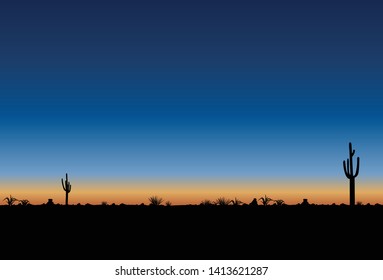 Wild west landscape background, Vector Illustration