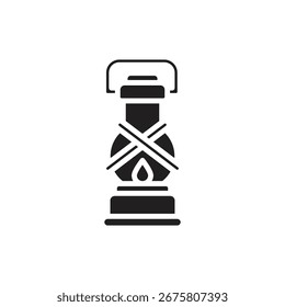 Wild West Lantern Filled Icon Vector Illustration