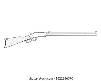 Wild West Lever Action Rifle Vector Stock Vector (Royalty Free ...