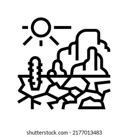 Wild-West-Linie-Symbol-Vektorgrafik. Wild-West-Schild. isoliertes Kontursymbol