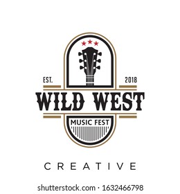 wild west logo design vector symbol