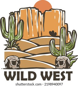 wild west logo and t shirt design