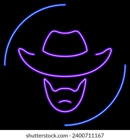 wild west neon sign, modern glowing banner design, colorful modern design trends on black background. Vector illustration.