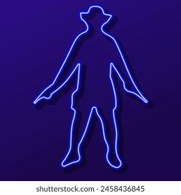 wild west neon sign, modern glowing banner design, colorful modern design trend on black background. Vector illustration.