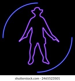 wild west neon sign, modern glowing banner design, colorful modern design trend on black background. Vector illustration.