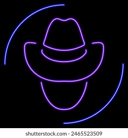 wild west neon sign, modern glowing banner design, colorful modern design trend on black background. Vector illustration.