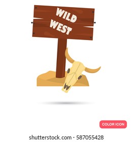 Wild West pointer plate color fat icon for web and mobile design