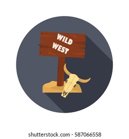 Wild West pointer plate color fat icon for web and mobile design