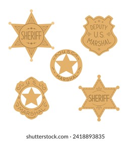 Wild west police officer emblem, sheriff star