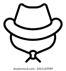 Wild west rancher hat icon outline vector. Cowboy headgear. Horseman wide brimmed cap