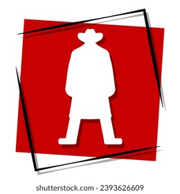 wild west red banner in frame. Vector illustration.