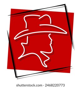 wild west red banner. Vector illustration.