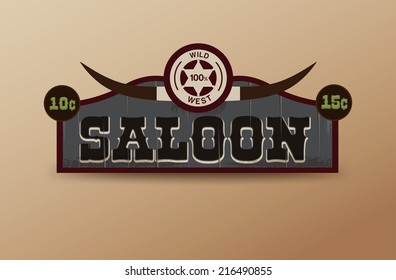 Wild West Retro Wooden Sign.