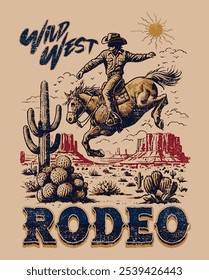 WILD WEST RODEO COWBOYS GRAPHICS