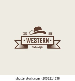 wild west and rodeo label, cowboy hat inspiration