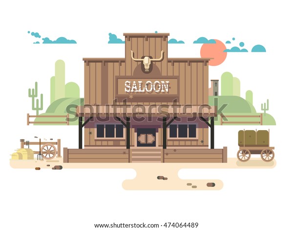 Wild West Saloon Stock Vector (Royalty Free) 474064489