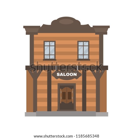 Wild West saloon color vector icon. Flat design