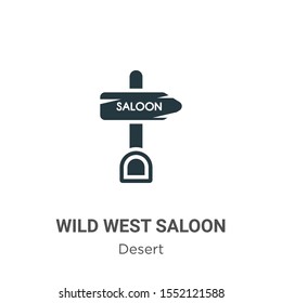 Wild west saloon vector icon on white background. Flat vector wild west saloon icon symbol sign from modern desert collection for mobile concept and web apps design.
