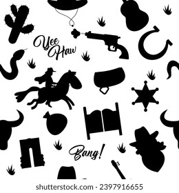 Wild-West-nahtloses Silhouettenmuster