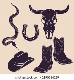 Wild west. Set of graphic elements