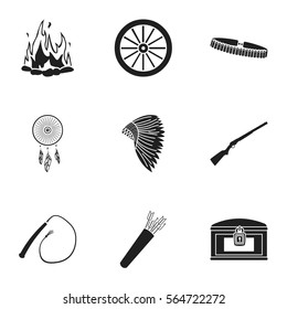Wild west set icons in black style. Big collection of wild west vector symbol stock illustration