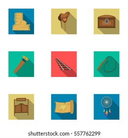 Wild west set icons in flat style. Big collection of wild west vector symbol stock illustration