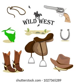 Wild West set. Vector illustration