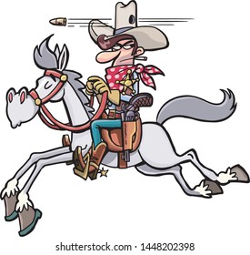 Wild West Sheriff Bravely Rides On Stock Vector (Royalty Free ...