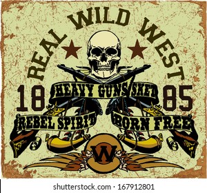WILD WEST SKULL 2 VECTOR