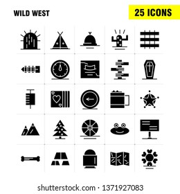 Wild West Solid Glyph Icon for Web, Print and Mobile UX/UI Kit. Such as: Landscape, Montana, Mountain, Mountains, Wild, Flower, West Wild, Pictogram Pack. - Vector