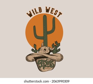 Wild West Texas Rodeo Vector Illustration 