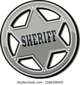 wild west tin, star shaped sheriff badge