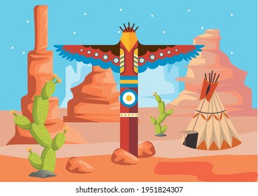 wild west with totem scene