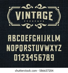 Wild West typeface / Retro alphabet in western style / Slab Serif type letters on a grunge background / Handmade Vintage Font for labels and posters