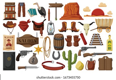 Wild West Vector Cartoon Set Icon. Vector Illustration Western On White Background . Isolated Cartoon Set Icon Wild West.