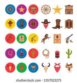 Wild West vector icons set