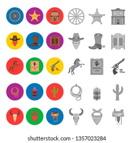 Wild West vector icons set