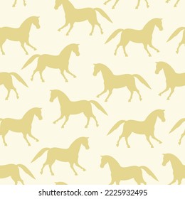 Wild west vector seamless pattern with horses.