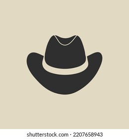 Wild West Vintage Element In Flat, Line Style. Hand Drawn Vector Retro Illustration Of Old Western Cowboy Hat Fashion Style, Cartoon Design. Cowboy Texas Patch, Badge, Emblem, Logo.