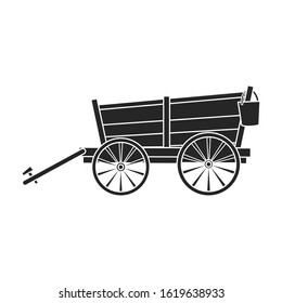 Wild west wagon vector icon.Black vector icon isolated on white background wild west wagon .