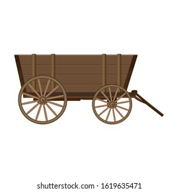 Wild west wagon vector icon.Cartoon vector icon isolated on white background wild west cart .