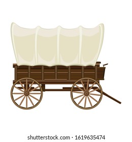 Wild west wagon vector icon.Cartoon vector icon isolated on white background wild west cart .