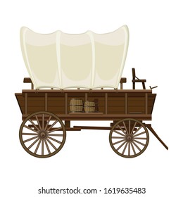 Wild west wagon vector icon.Cartoon vector icon isolated on white background wild west wagon .